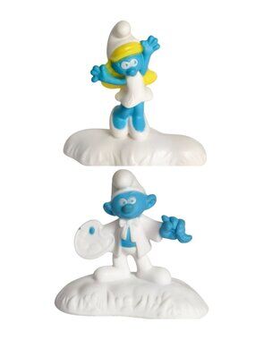 Smurfette Painter Smurf Collectible Figures McDonalds 2017 Kids Meal Lost villag